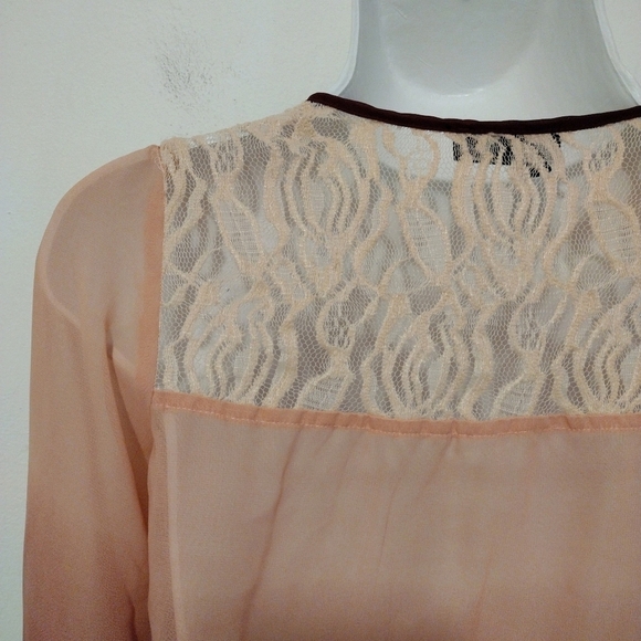 A. Byer - Burgundy Ombre Sheer Blouse - Picture 10 of 14